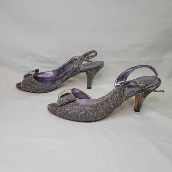 J.Renee Dayna Sling-Back Glimmer Pumps, Pewter - Picture 2 of 16